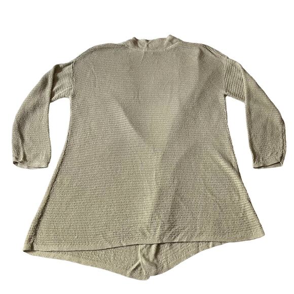 J. Jill Linen Blend Knit Lightweight Open Front Beach Cardigan Size L Neutral - Picture 2 of 10